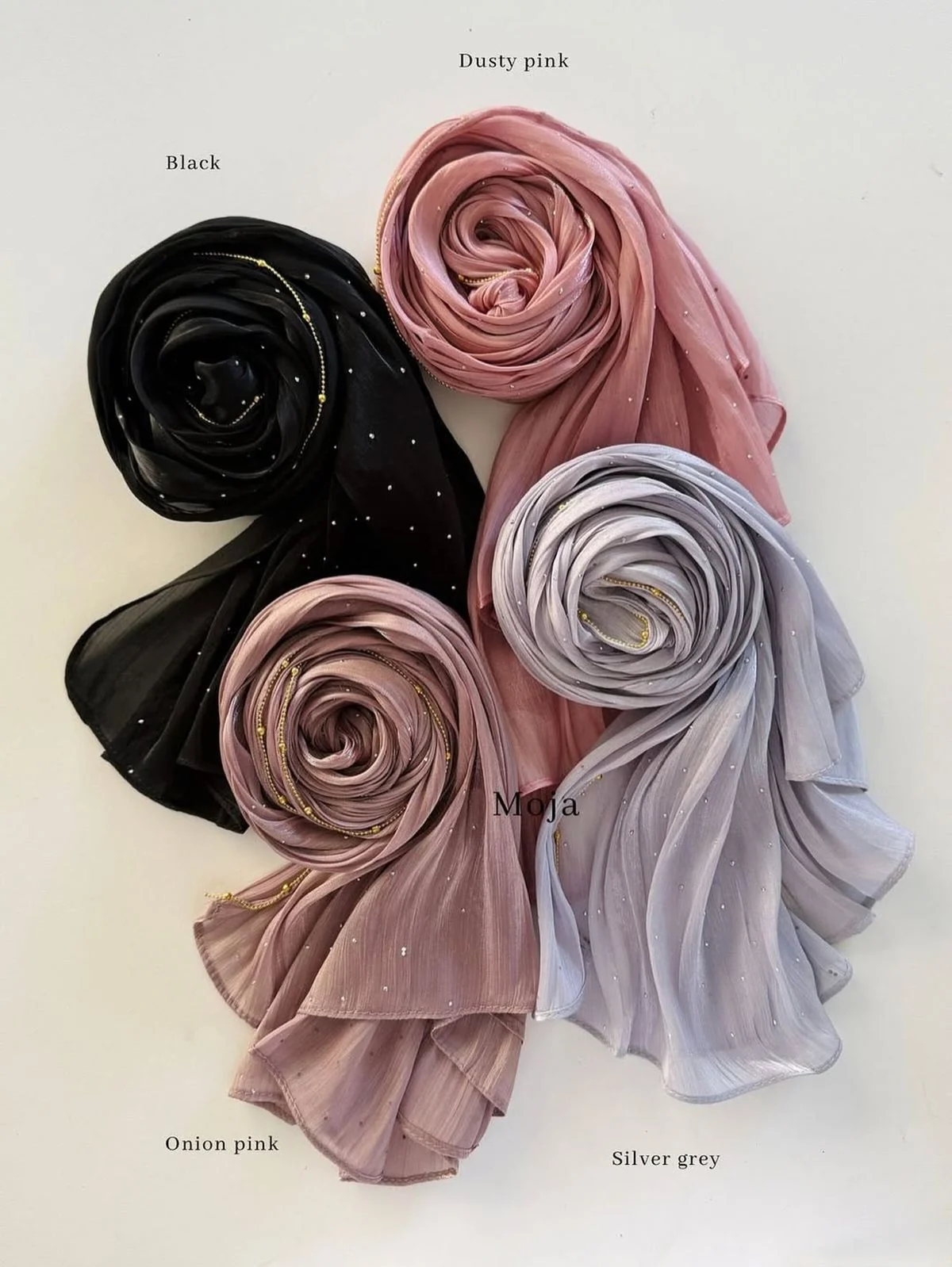 Golden Chain Shimmer Scarf by Shaista Collection
