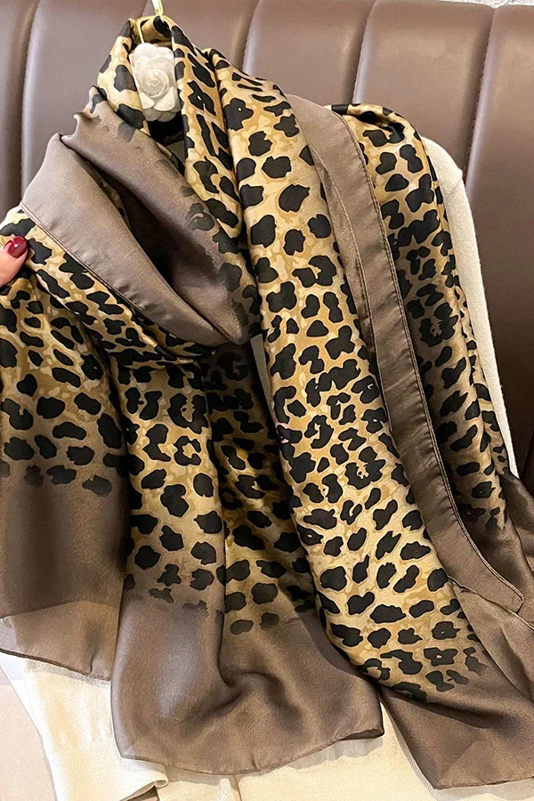 Silk Animal Print Scarf by Shaista Collection